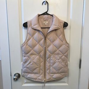 J. Crew Puffer Vest in Warm Bisque